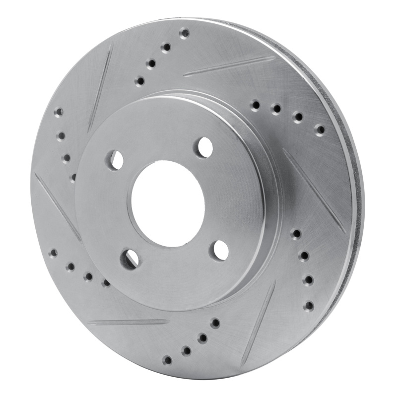 Chevrolet Cobalt Brake Rotor (1) - Front Left - R1 Concepts - Drilled & Slotted - Silver - `03-`10